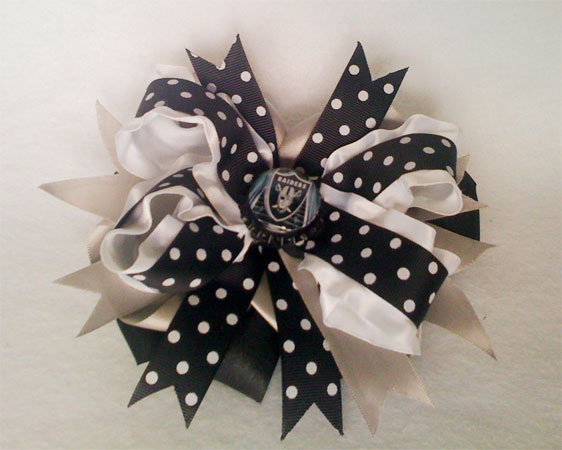 bow Oakland Raiders Hairbow