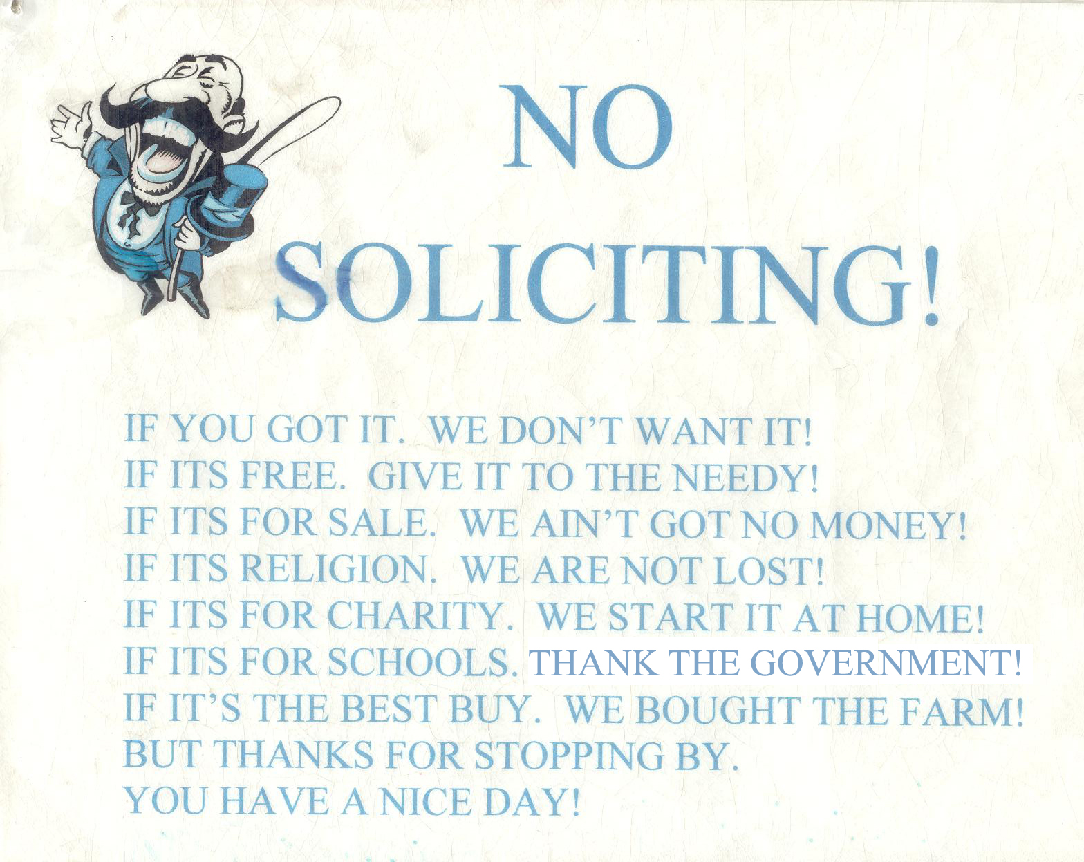 Free Printable No Soliciting Door Sign